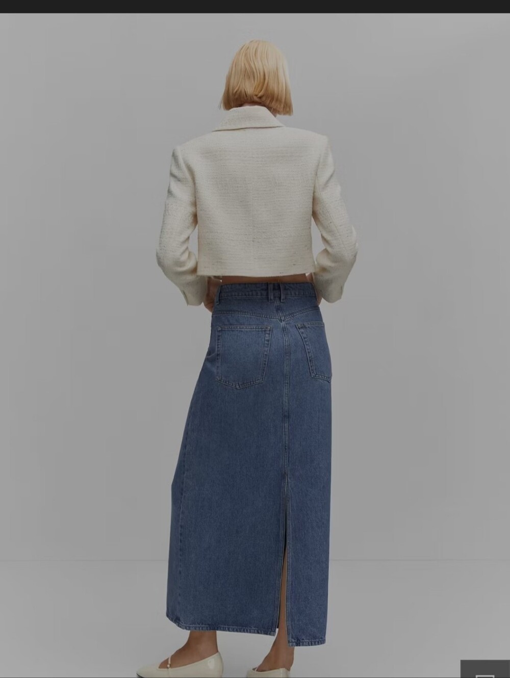 Mango Womens Cotton Long Straight Denim Blue Skirt Sz. S - Picture 3 of 9